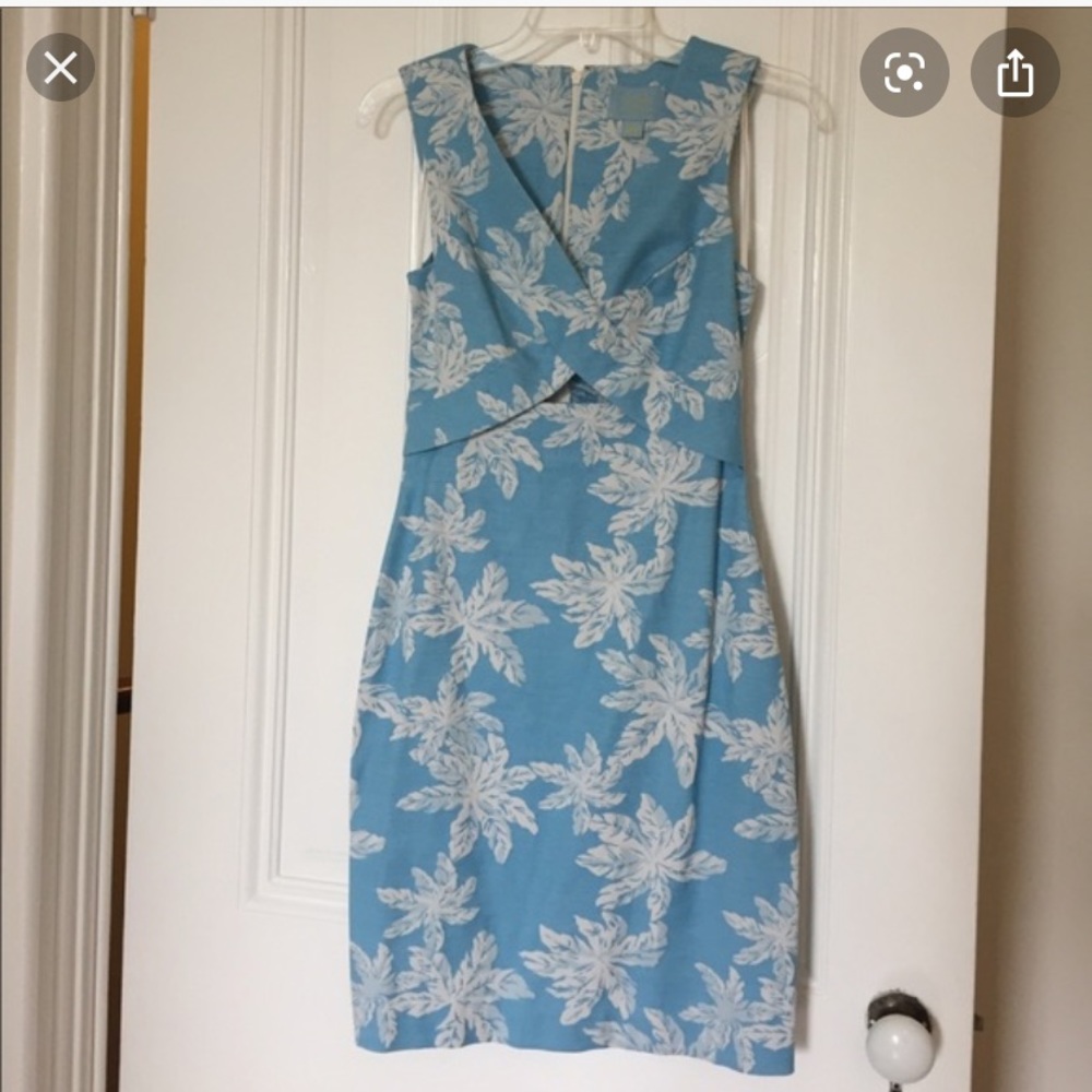 CeCe by Cynthia Steffe Blue Palm Dress